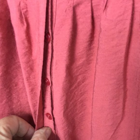 WHITE Stag Women’s Peasant Tunic Blouse Size 2X Coral Color Button Front - Picture 4 of 10